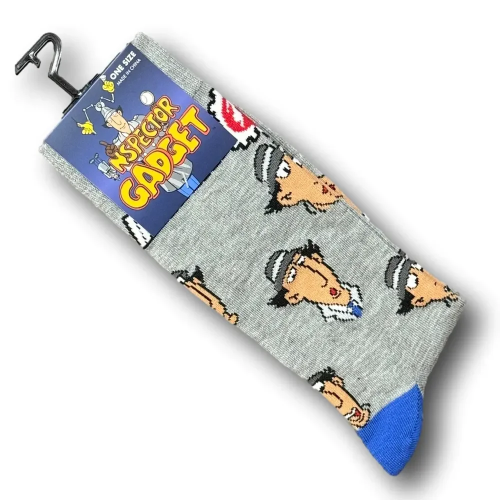 3/$20 Inspector Gadget Funny Novelty Crew Socks - NWT